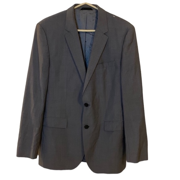 Boss Hugo Guabello Grey double vented blazer jacket size 42L 2 button closure - Picture 1 of 17